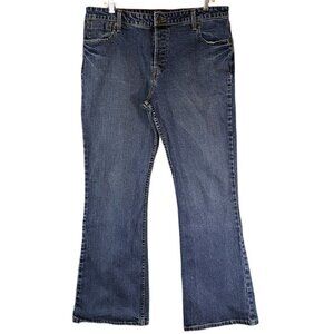 Levi Strauss Denim Jeans Juniors 17 Button Fly Stretch Low Rise Flare Med Wash